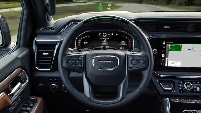 infotainment system and safety features in the 2023 GMC Sierra 1500 Denali Ultimate