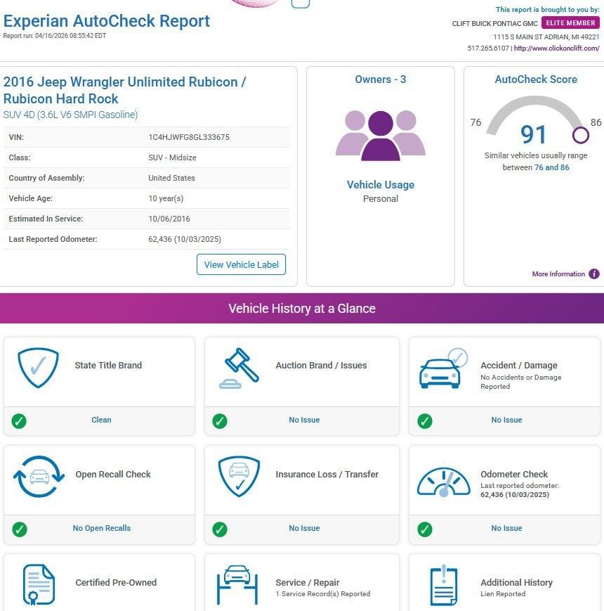 2016 Jeep Wrangler Unlimited Rubicon Hard Rock