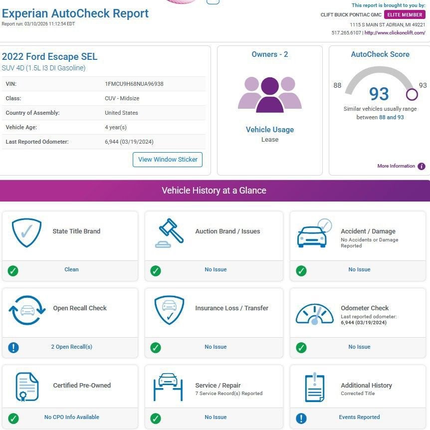 2022 Ford Escape SEL