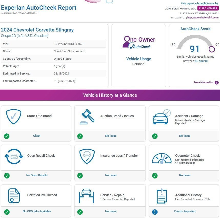 2024 Chevrolet Corvette Stingray 1LT