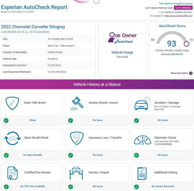2022 Chevrolet Corvette Stingray 1LT