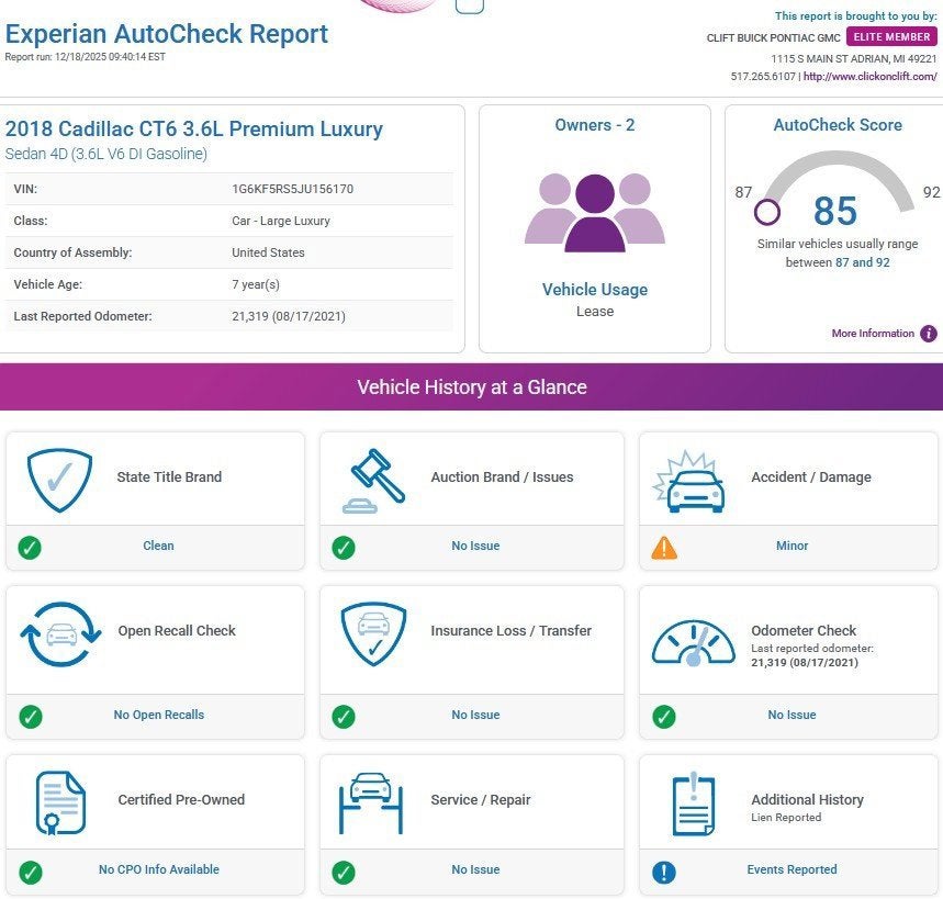 2018 Cadillac CT6 Premium Luxury AWD