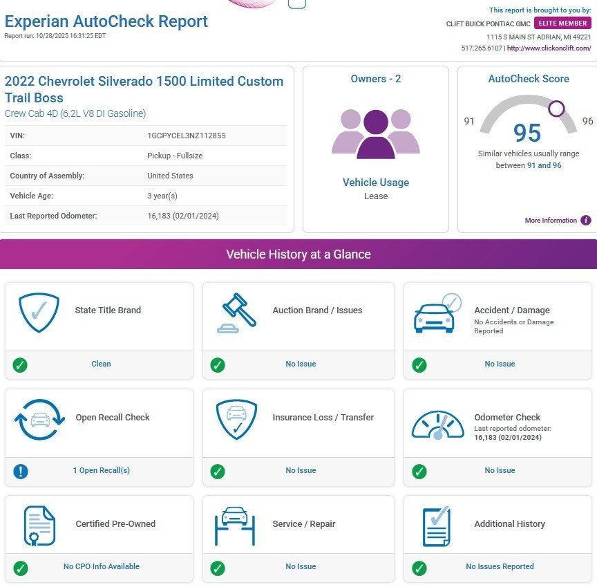 2022 Chevrolet Silverado 1500 LTD Custom Trail Boss