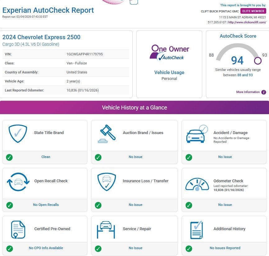 2024 Chevrolet Express Cargo 2500 WT