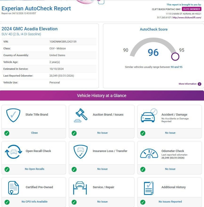 2024 GMC Acadia Elevation