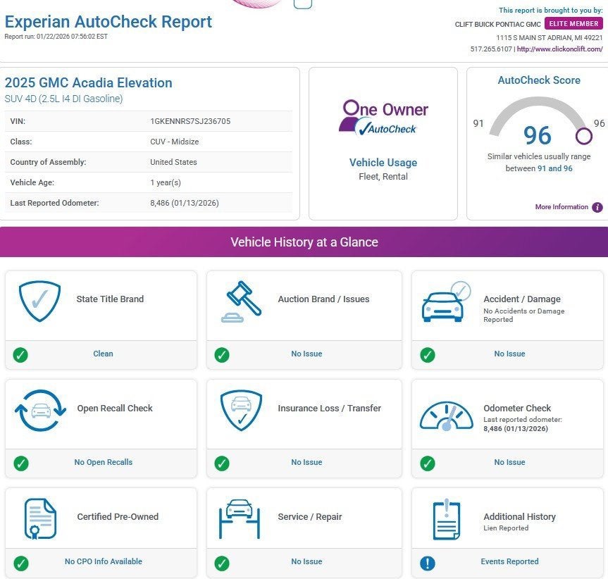 2025 GMC Acadia Elevation