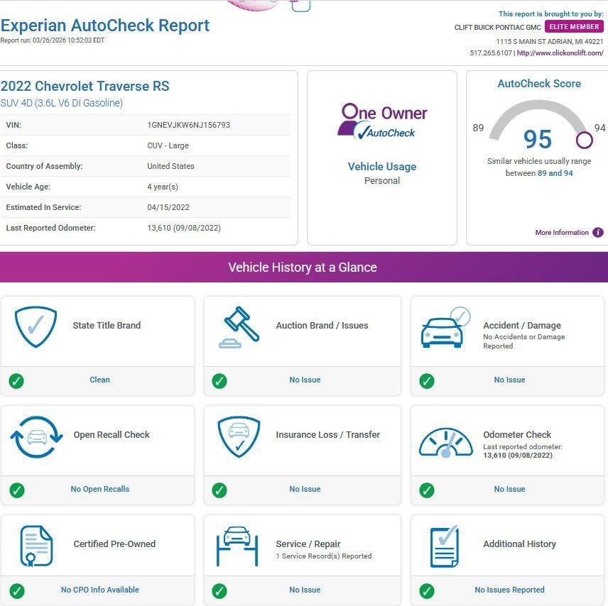 2022 Chevrolet Traverse RS