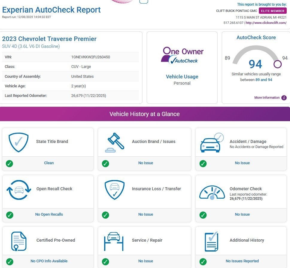2023 Chevrolet Traverse Premier