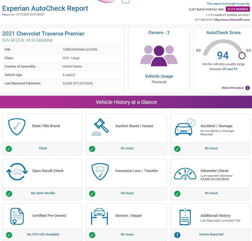 2021 Chevrolet Traverse Premier