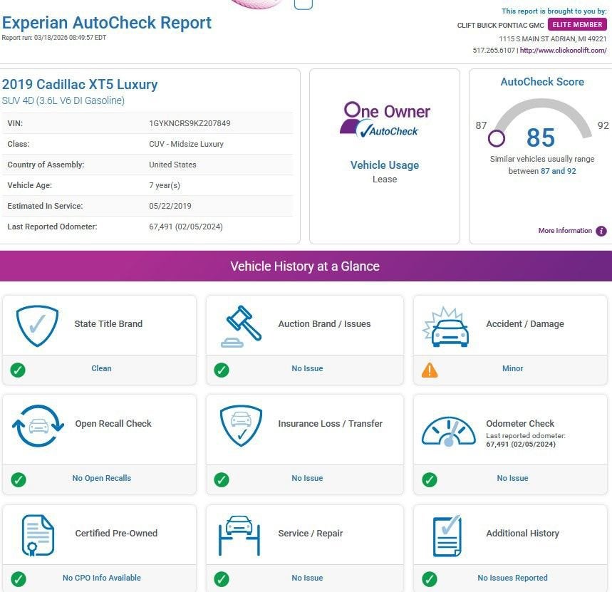 2019 Cadillac XT5 Luxury FWD