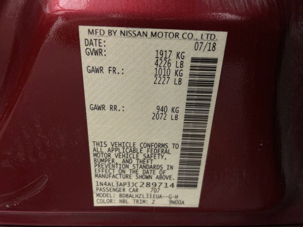 2018 Nissan Altima 2.5 SR