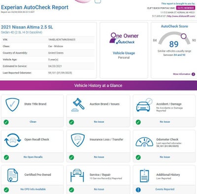 2021 Nissan Altima SL Intelligent AWD