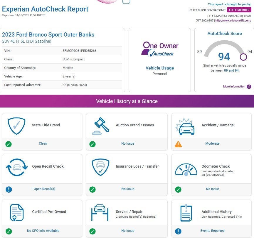 2023 Ford Bronco Sport Outer Banks
