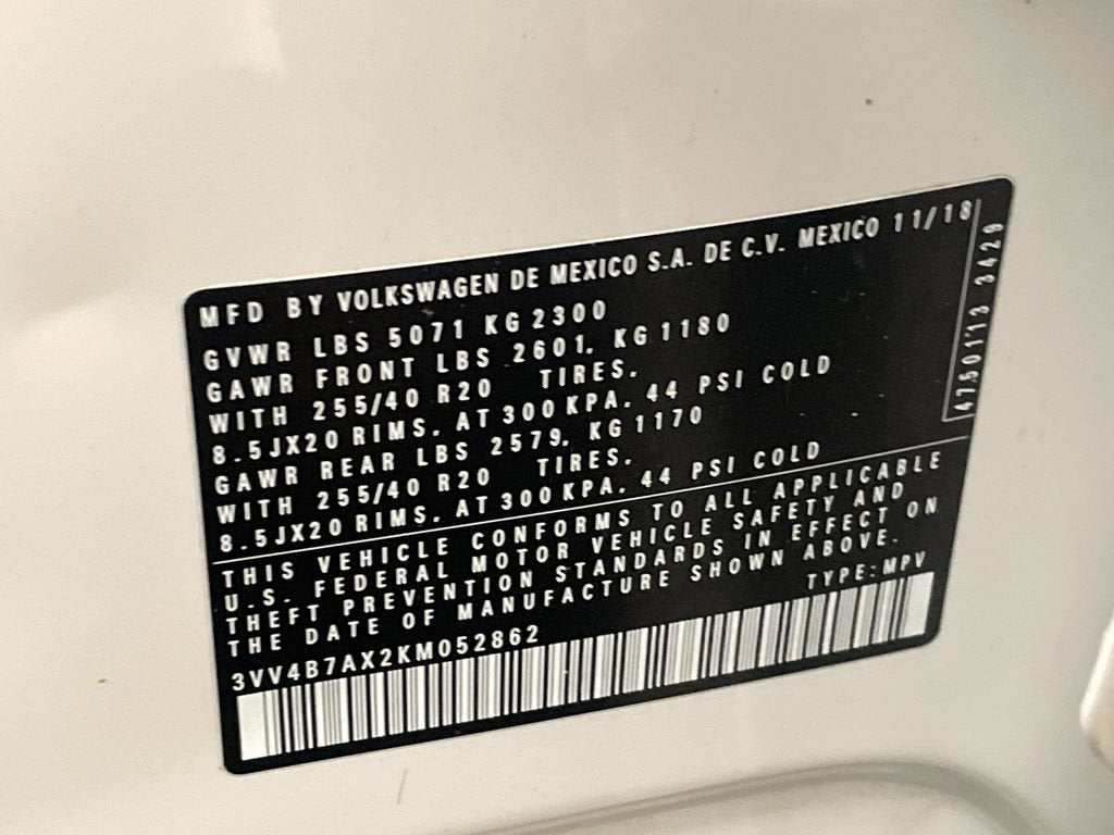 2019 Volkswagen Tiguan 2.0T SEL Premium