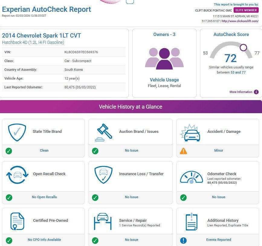 2014 Chevrolet Spark LT