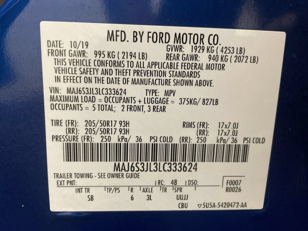 2020 Ford EcoSport SES