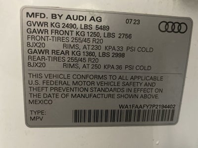 2023 Audi Q5 Prestige 45 TFSI S line quattro S tronic