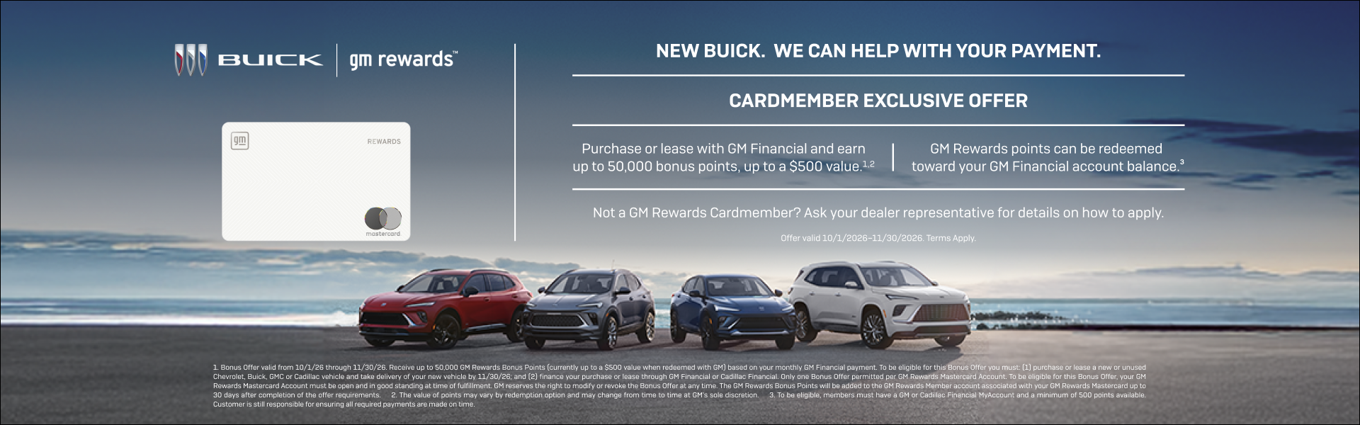 Purchase or lease with GM Financial and earn up to 50,000 bonus points, up to a $500 value.1 and ...