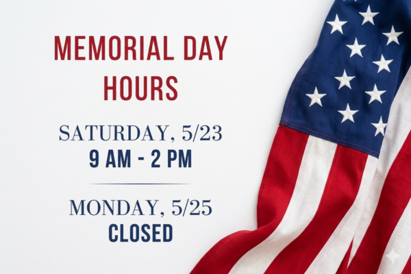 Memorial Day Hours