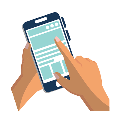 Illustration of person using smartphone