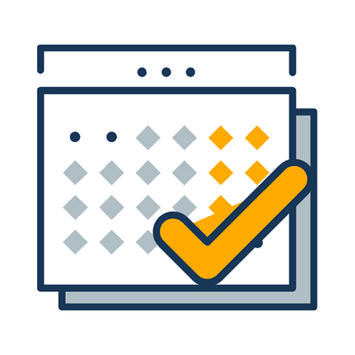 Illustration of a calendar with a checkmark